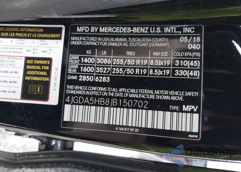 2018 Mercedes-Benz Gle 350 4Matic from USA, damaged, VIN 4JGDA5HB8JB150702